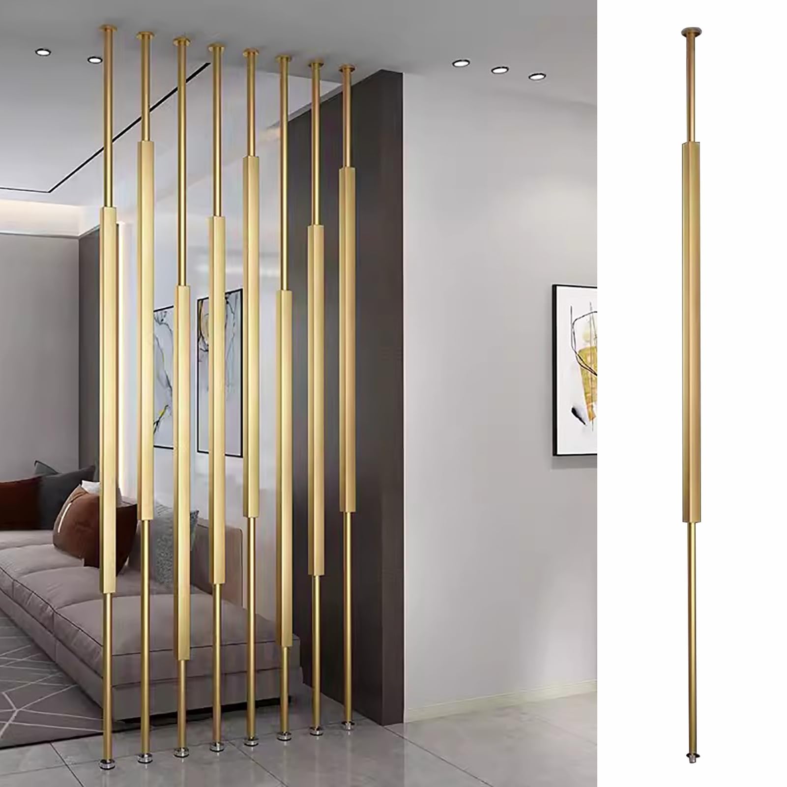Cloison de séparation dorée de 70-300 cm pour délimiter les petits espaces
