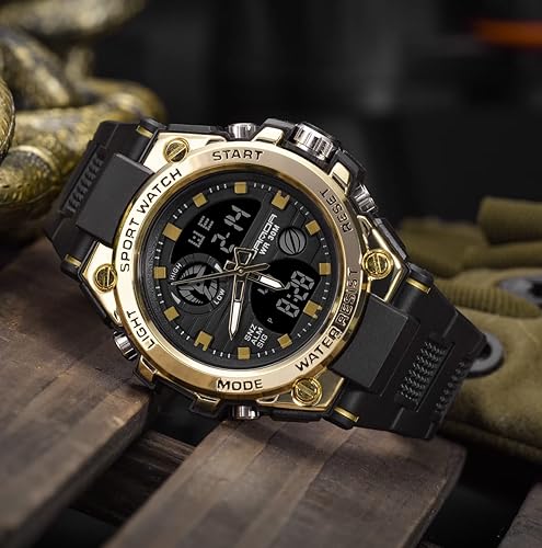 Miniatura 5 de AIMES Mens Watches Sports Outdoor Waterproof Military Watch for Men Tactical Watch Analog Digital Date Alarm Stopwatch Multi-Function Tactics Big