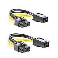 Vista 1 de CableCreation Cable adaptador de alimentación PCIe Express de 6 pines a 8 pines, paquete de 2, 4 pulgadas / 3.9 in