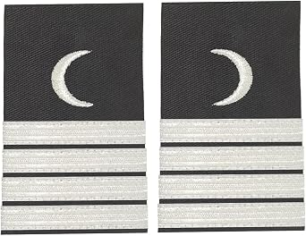 Shoulder Boards Epaulets Silver Crescent Moon Steward Chef Uniform