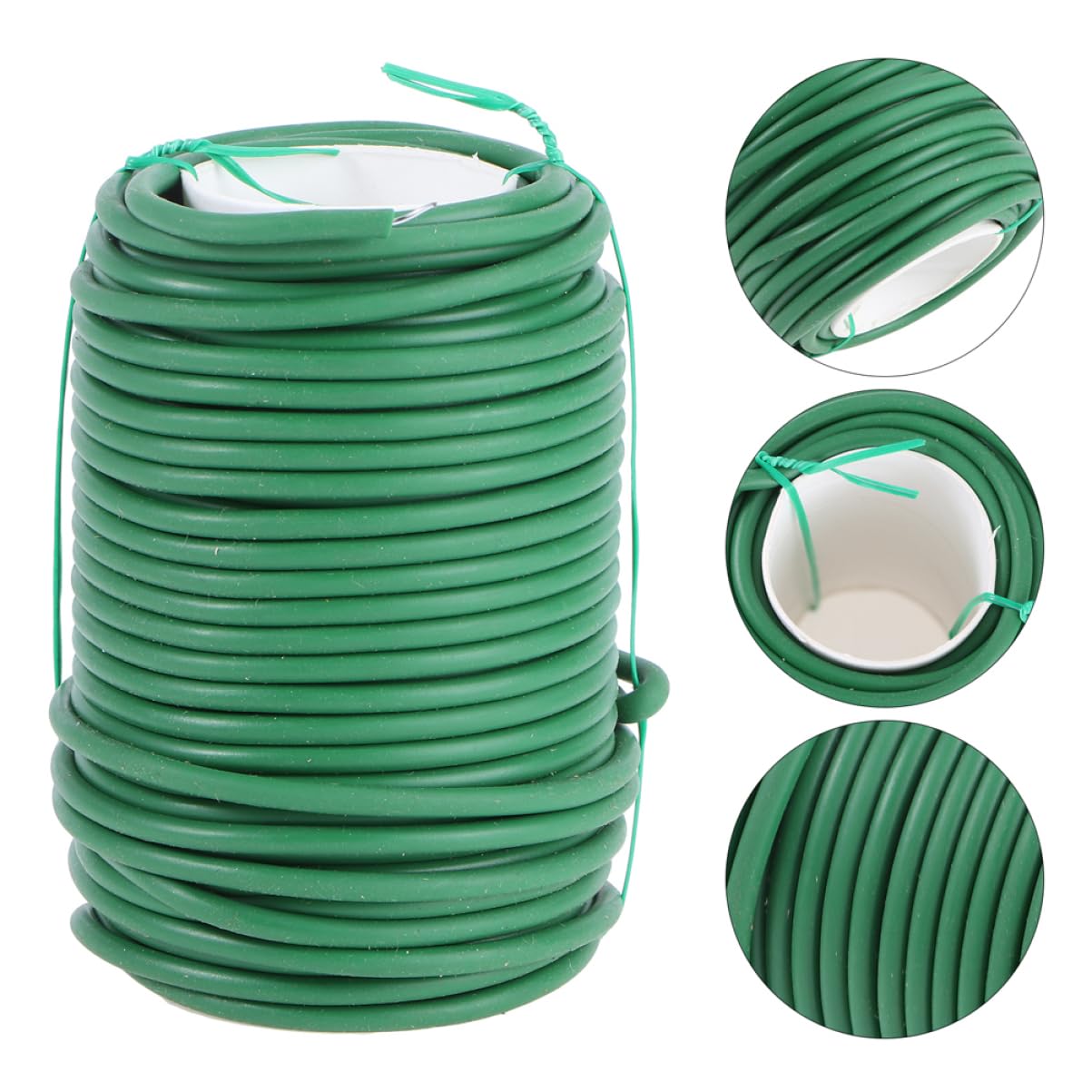 Attache de Jardin 2 Rouleaux Tpr et Fer pour Fleurs et Arbustes Vert