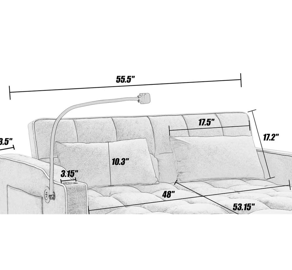 Amazon.com: Merax Foldable Sofa Bed with 2 USB Charging Ports