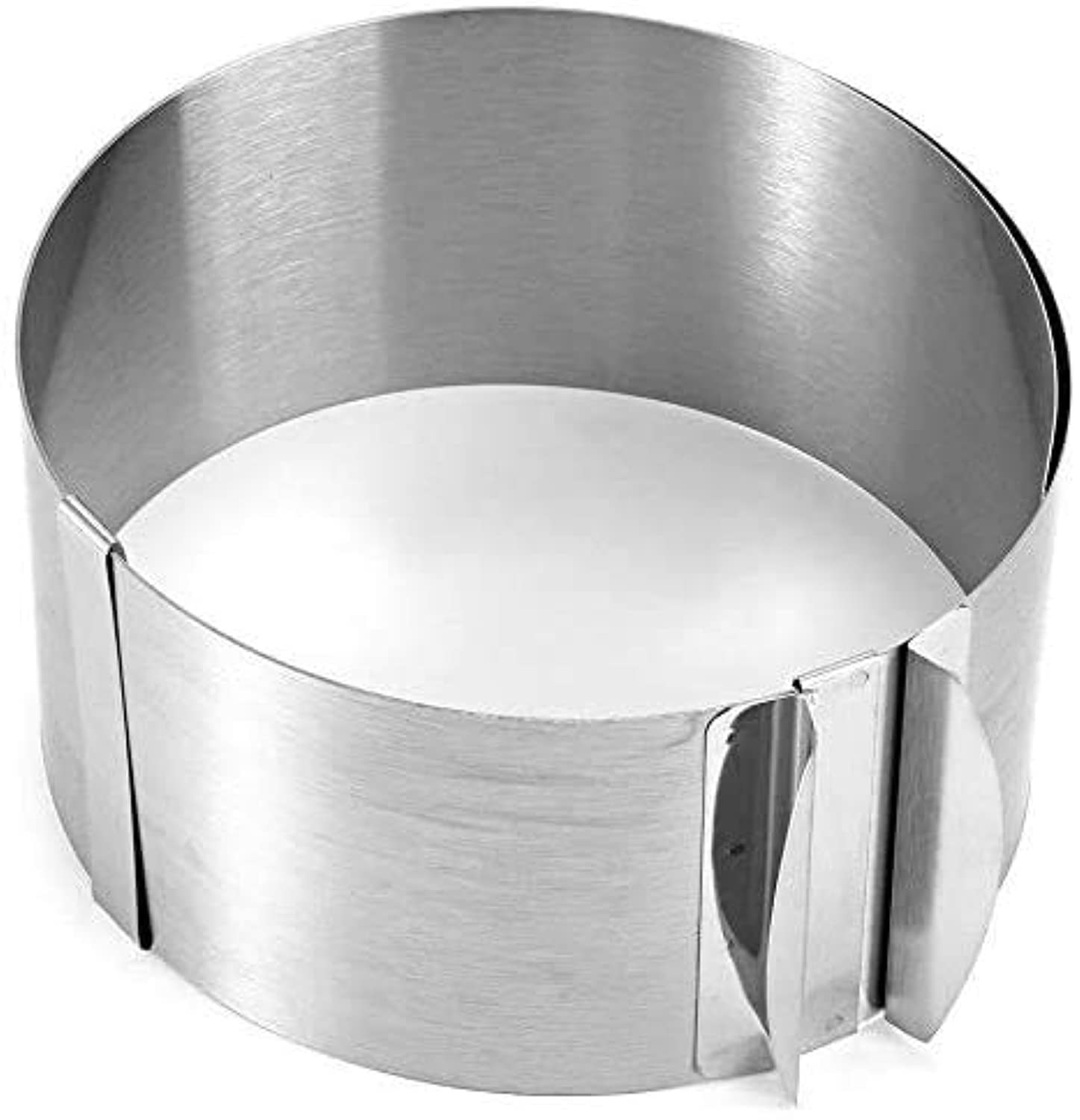 DELFINO Adjustable 6-12 Inch Circle Cookie Cutter -Retractable Stainless Steel Circle Mousse Cake Ring DIY Baking Tool - Silver