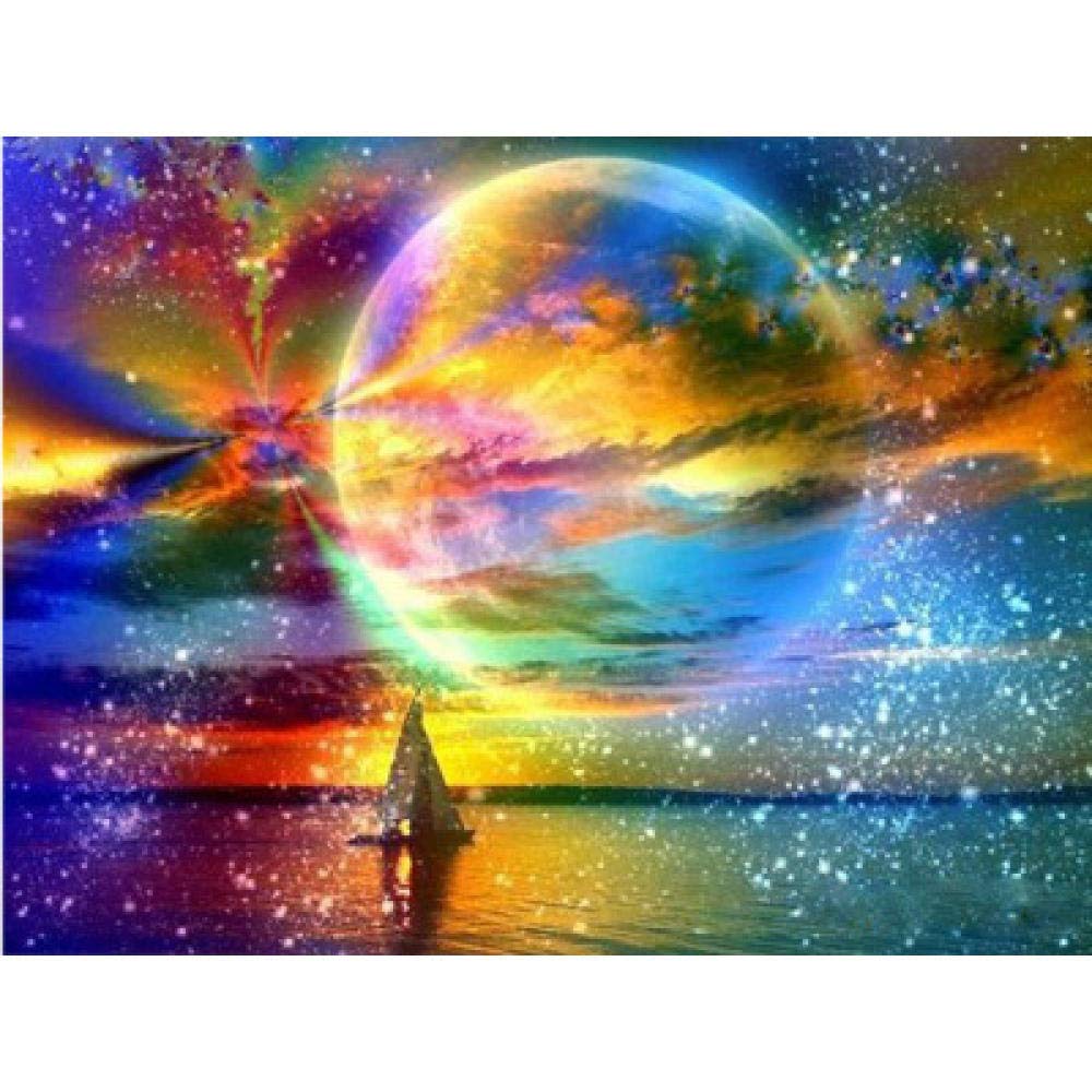 Peinture diamant 5D bateau et paysage marin kit broderie mosaïque 50x60 cm