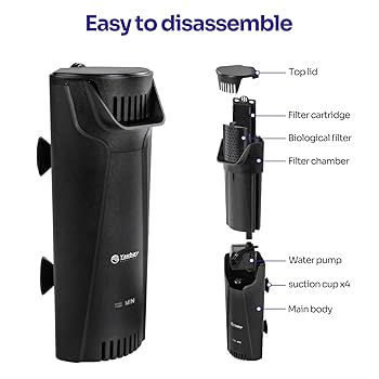 Amazon.com : Yaubay Quiet Internal Aquarium Filter, 3-Stage