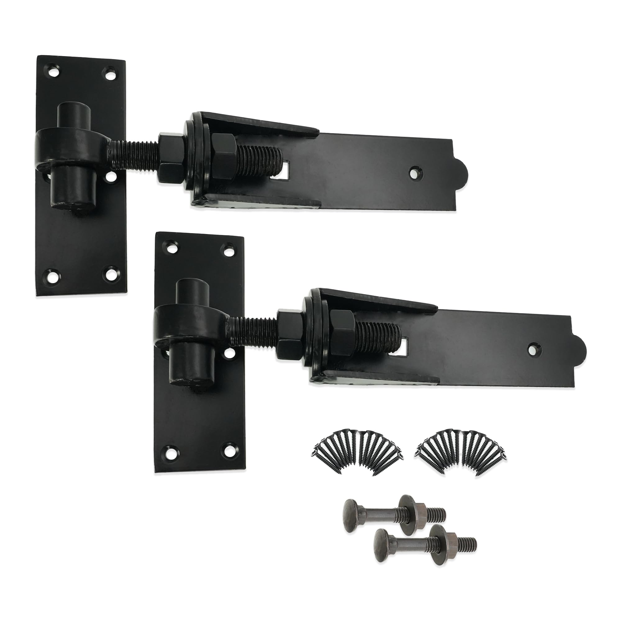 Adjustable Hook and Band Hinges for Field or Garden Gates 8"/10"/12"/18"/24" Black or Zinc Supplied in Pairs with All The fixings (8 Inch, Black) โ image 1