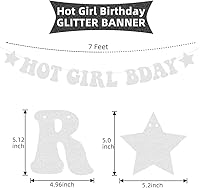 Vista 2 de Happy Birthday Banner Hot Girl Bday Party Decorations, Glitter Happy Birthday Sign for Backdrop, 21st Birthday Decorations for Her, 30th Birthday