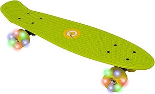 EVO 56,9 cm großes beleuchtetes Pennyboard, Skateboard für Anfänger oder Profis, beleuchtetes Rollenskateboard für Kinder und Jugendliche, Mini-Cruiser-Komplettboard, geeignet für alle Altersgruppen