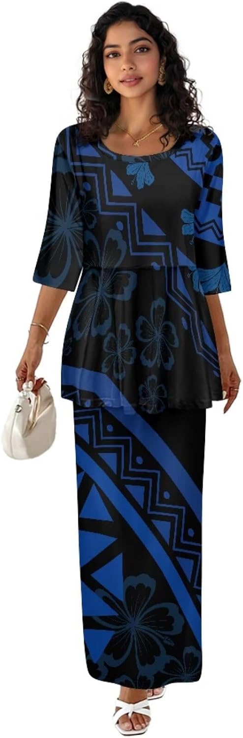 2025 Puletasi Samoan Traditional Elegant Women Dress Polynesian Prom Dress for Luau, Beach Party