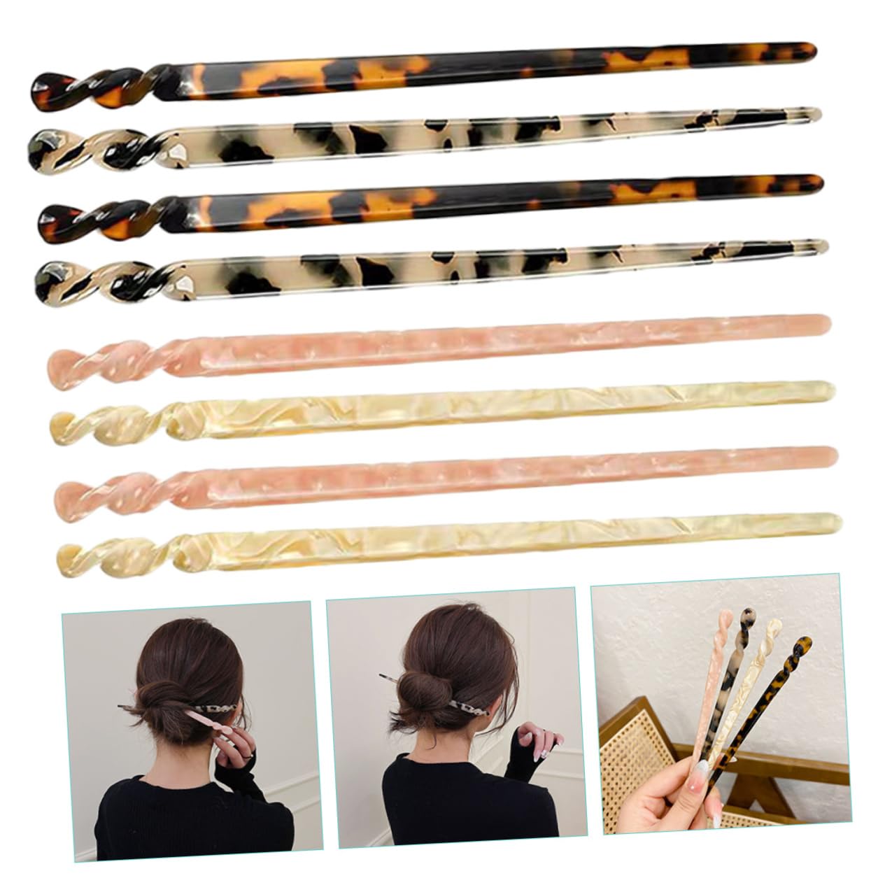 DOITOOL 24pièces Épingles à Cheveux Écailles De Tortue Acétate Pour Chignon Accessoires De Coiffure Élégants Outils De Stylisation Classiques Et