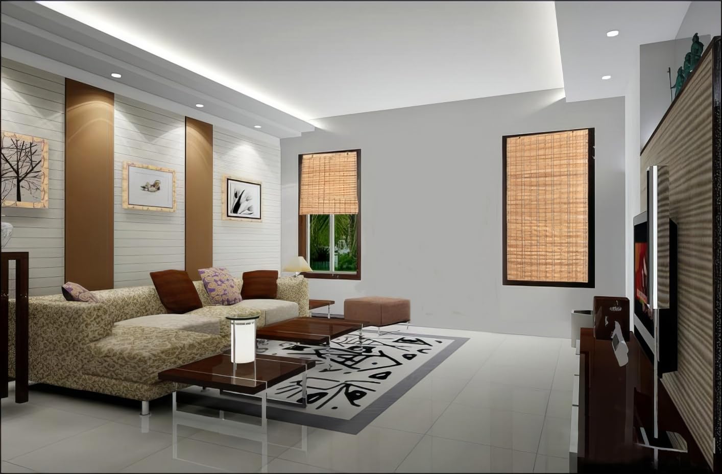 Store romain en bambou - Protection solaire - 90 x 180 cm
