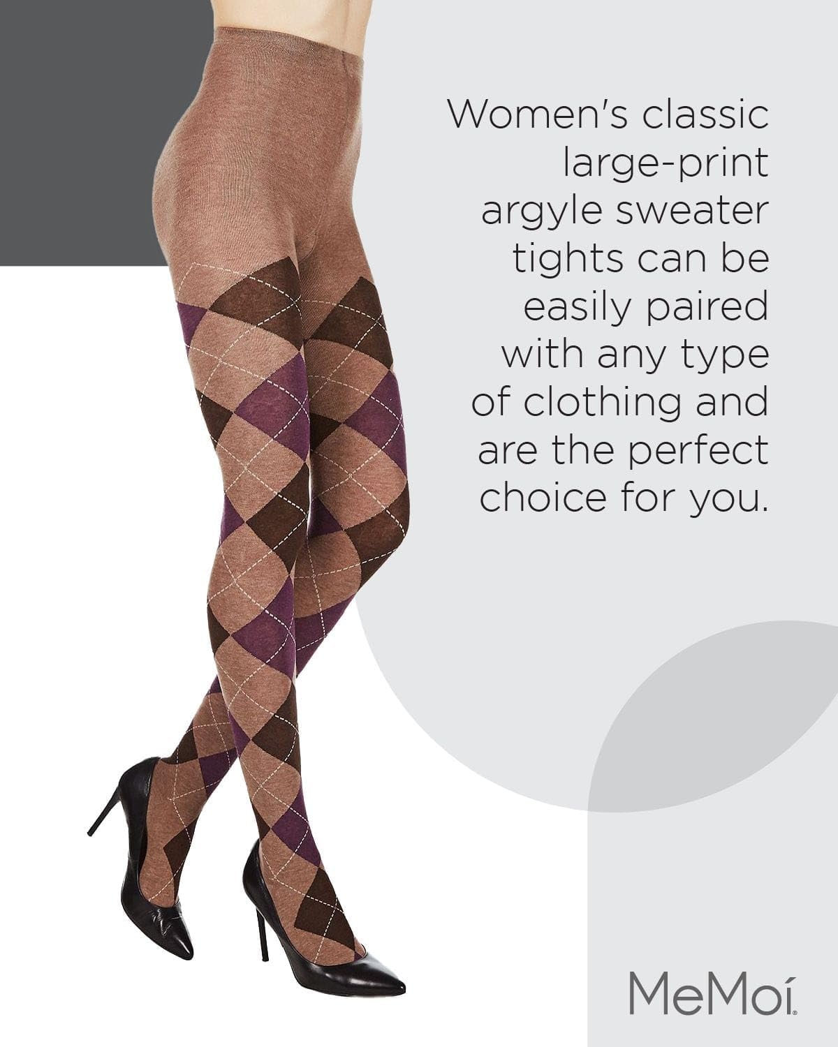 MeMoi Classic Argyle Cotton Tights for Women, Cozy and Stlylish Patterned Sweater Tights - Sizes Small to 6x - Image 6