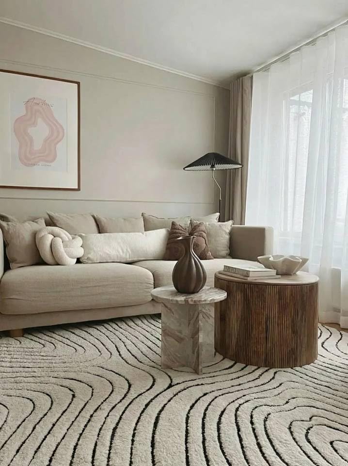 Tapis de salon 160x230 cm blanc crème pour une ambiance cocooning