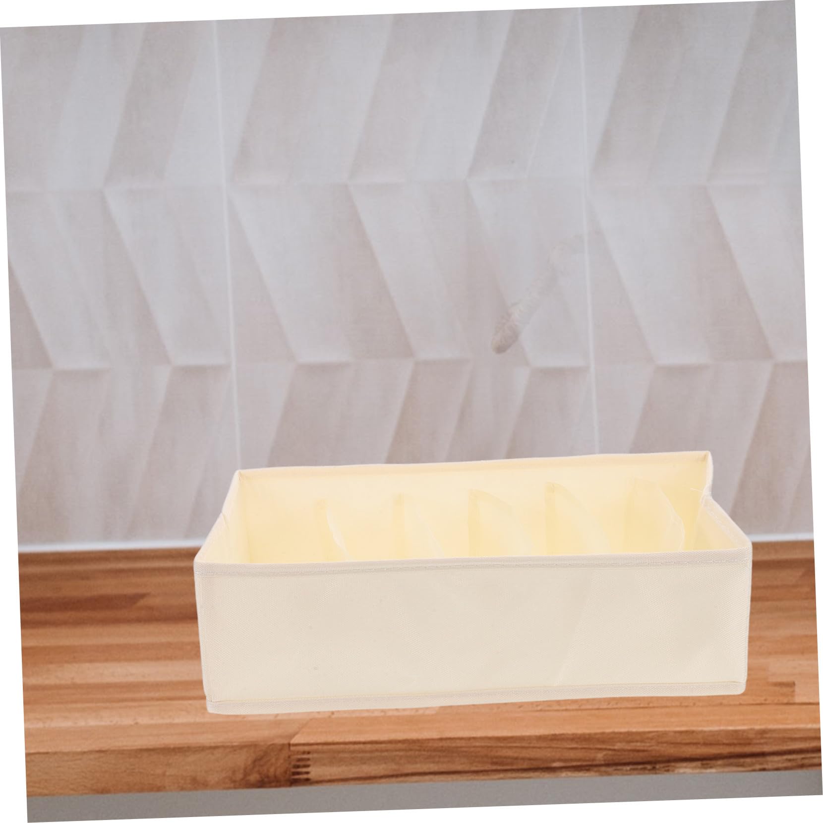 NOLITOY Organizador de Ropa Interior Masculina Beige de Tejido 6 Compartimentos, Set de 3 Piezas Multifuncional para Cajones, Solución Ahorradora de Espacio para Armario