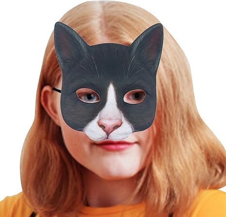 Amazon Co Jp ハロウィン猫フェイスカバー 怖い猫ハーフ フェイス カバー 仮面舞踏会目隠しアイカバー ハロウィン カーニバル コスプレ マスカレード ボールのパーティー写真小道具 Hiksenf ホビー