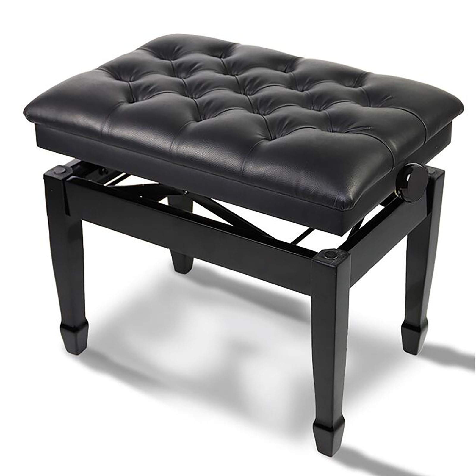 Regulowany Stołek Do Fortepianu, Ławka Do Fortepianu, Krzesło Do Fortepianu Z Solidną Ramą Z Litego Drewna I Wygodną Skórzaną Wyściółką, Wyposażony W Antypośliz