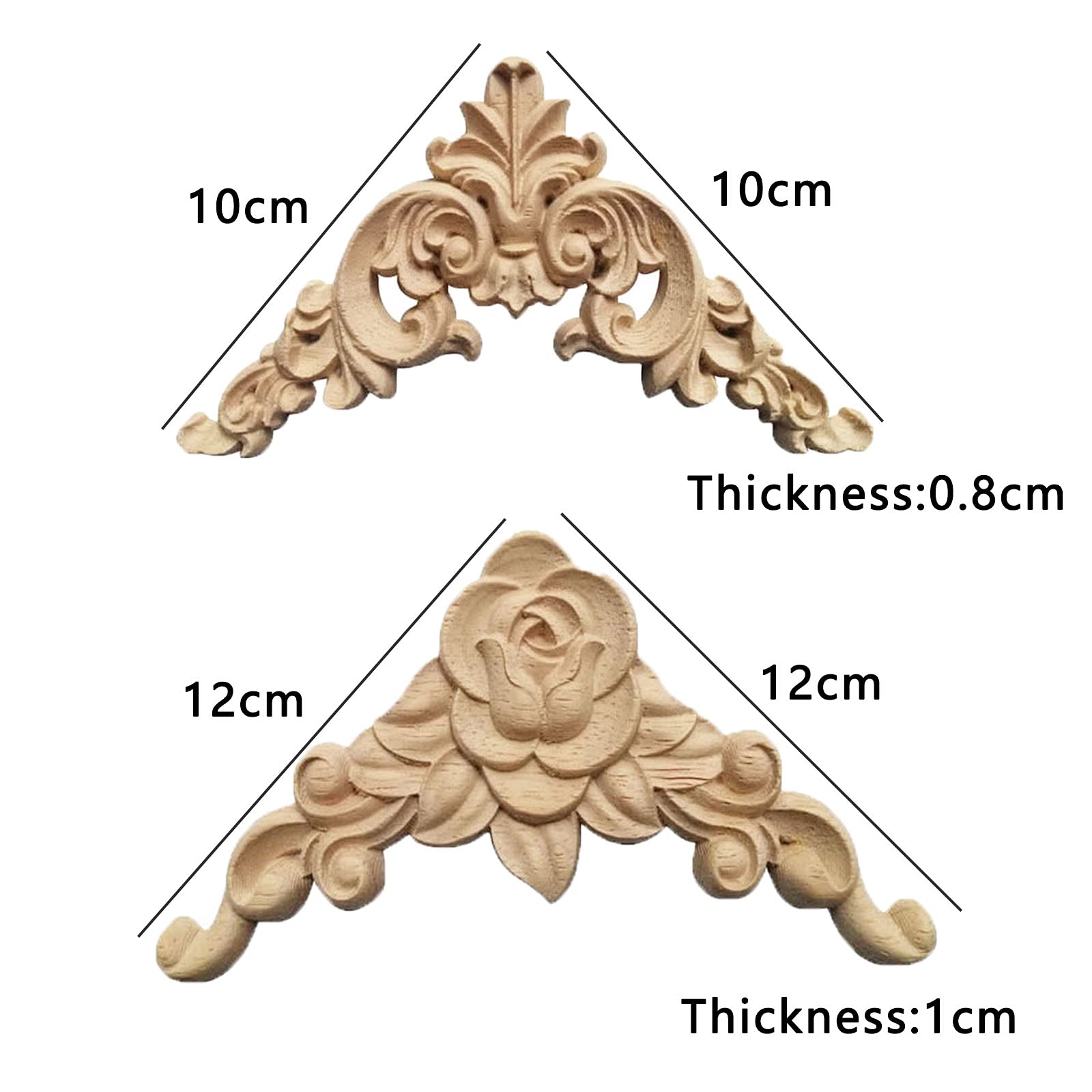 Image secondaire de Lot de 8 ornements en bois sculpté pour décorer vos meubles