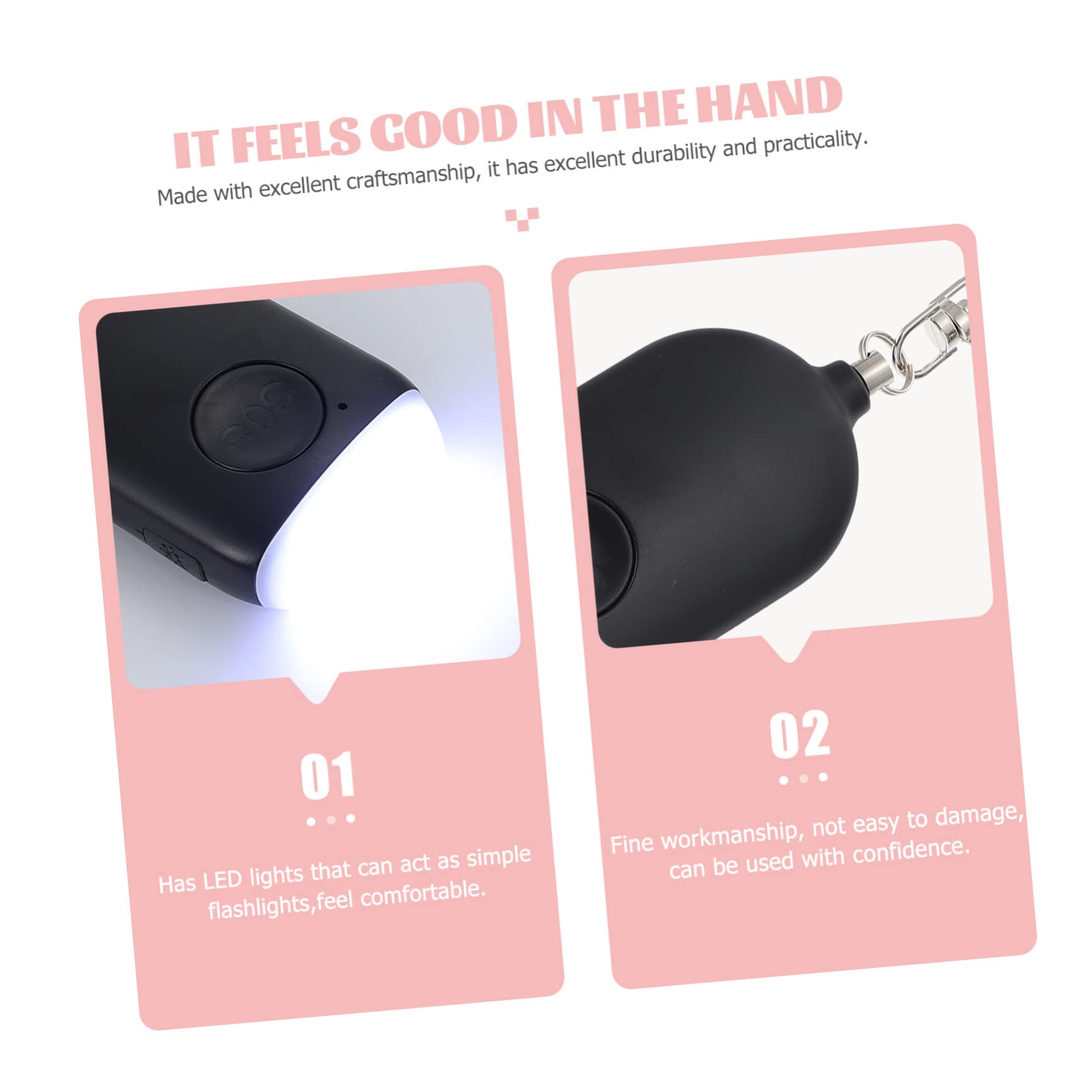 UKCOCO 3juegos Alarma Personal Portátil Recargable Linterna Led Llavero De Seguridad para Exteriores Dispositivo De Emergencia para Mujeres y Ancianos Antirrobo para Viajes y Actividades