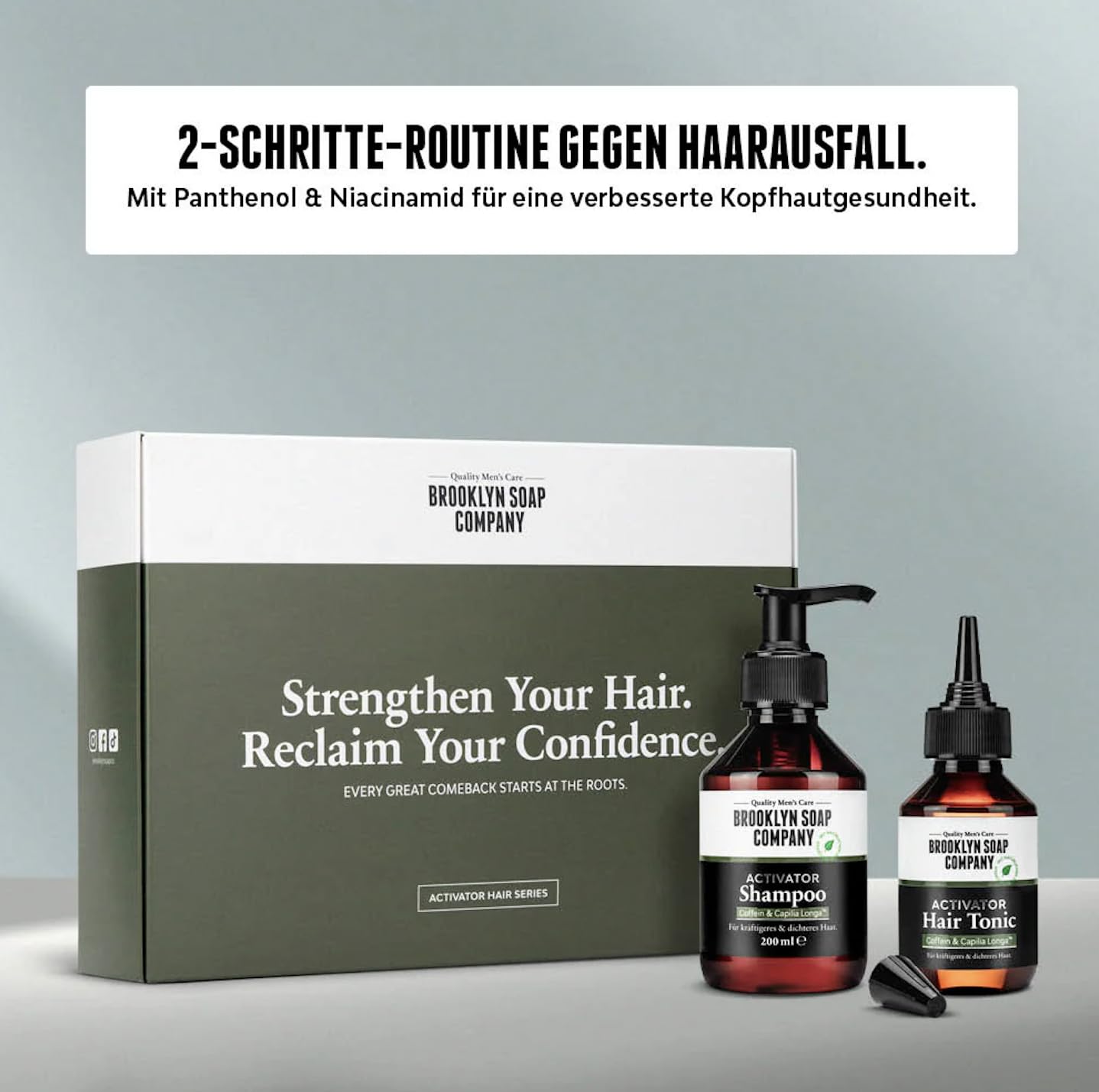 Activator Hair Bundle · BROOKLYN SOAP COMPANY - 2-Schritte-Routine | gegen Haarausfall, Mit Shampoo & Tonic für verbessertes Haarwachstum, Für sichtbar kräftigeres, dichteres Haar