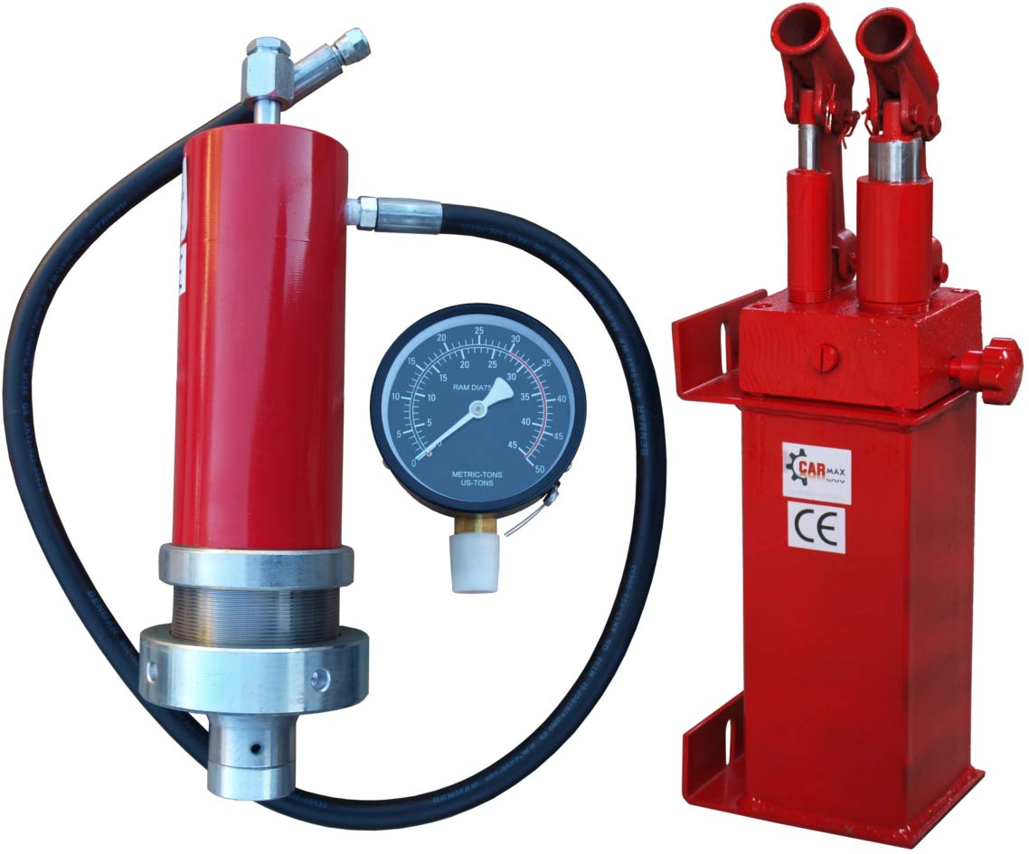 Carmax Werkstattpresse Satz 30T Hydraulikpumpe Doppelantrieb Hydraulikzylinder Manometer Montageplatte