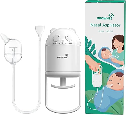 Miniatura 9 de GROWNSY 150 filtros de higiene de aspirador nasal de primera calidad y bomba de mano y succión oral 2 en 1 aspirador nasal para bebés y chupador de