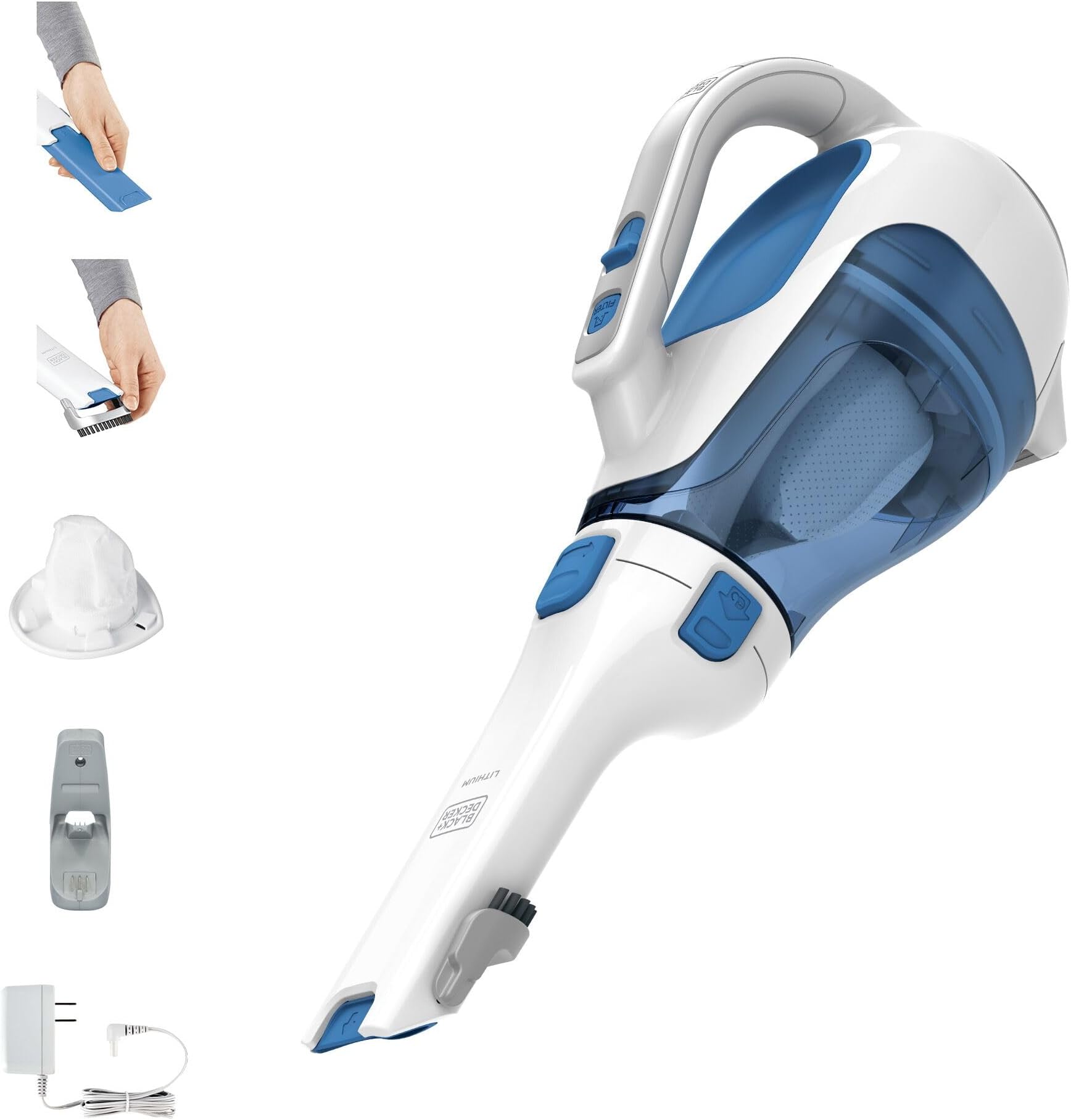 BLACK+DECKER dustbuster Handheld Vacuum, Cordless 10.8V, with Rotating and Extendable Nozzle (HHVI320JR02)