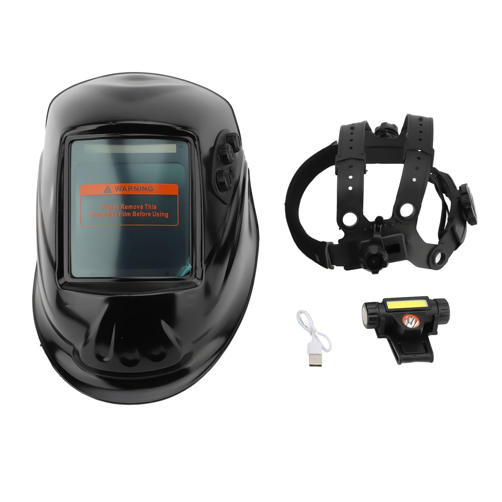Casco de Soldadura Pantalla Grande Pantalla LCD Color Verdadero Energía Solar Capucha de Soldadura con Oscurecimiento Automático