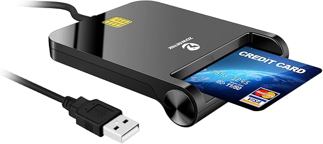 Zoweetek ID Card Reader USB Smart Card Reader for Portuguese, Spainish, Belgian, latvia,Estonia,German and more,Compatible with Windows