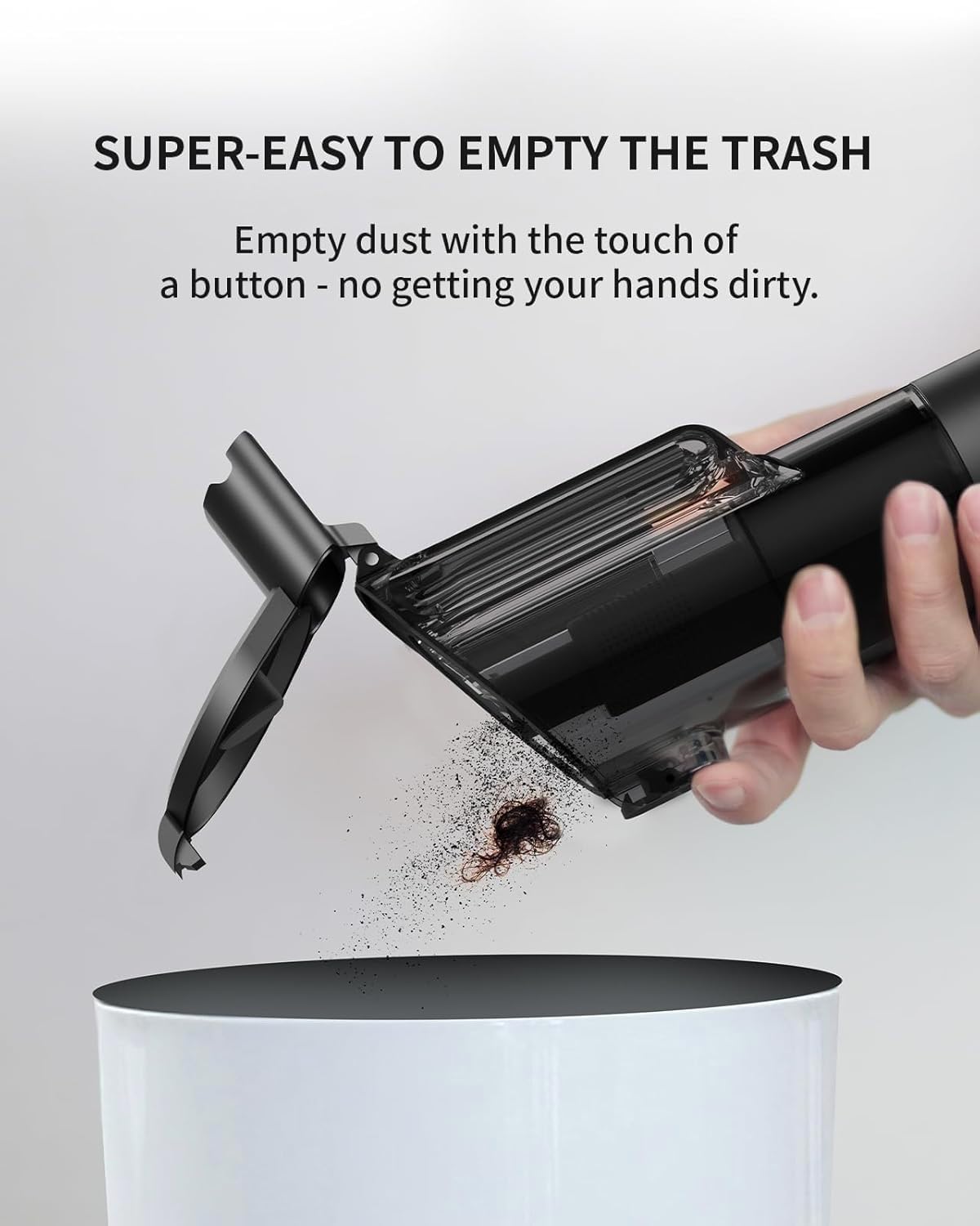 Handheld Vacuum, Cordless, Rechargeable, 20000PA, Lightweight, Portable, HEPA Filter, 150ml, 150W, 50min Runtime, Hand Vacuum for Car Pet Hair Home Office