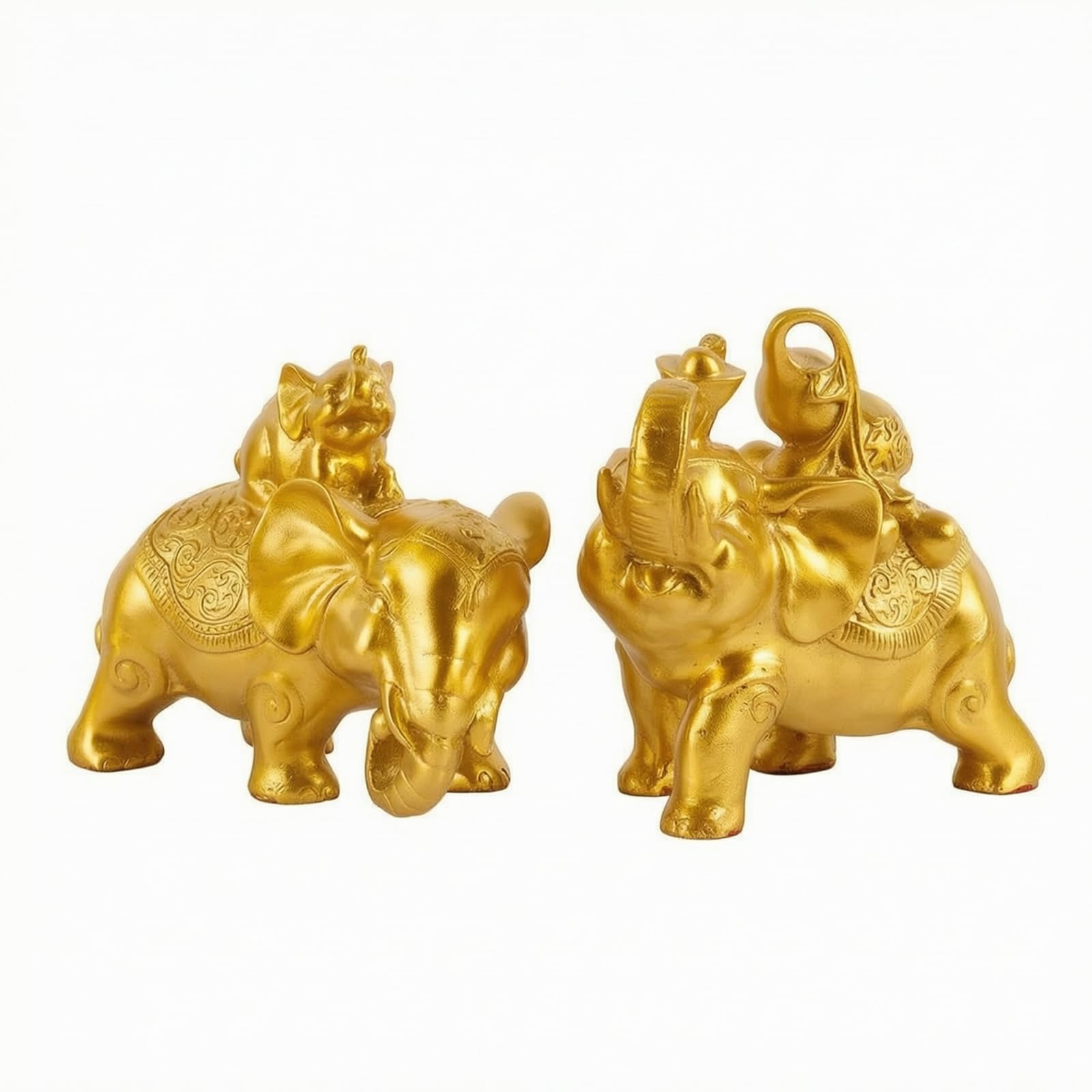 F Fityle Paquirmos Latón Dorado talles Grabados en Relieve, Figuras paquirmos, para Mesa, 16CM