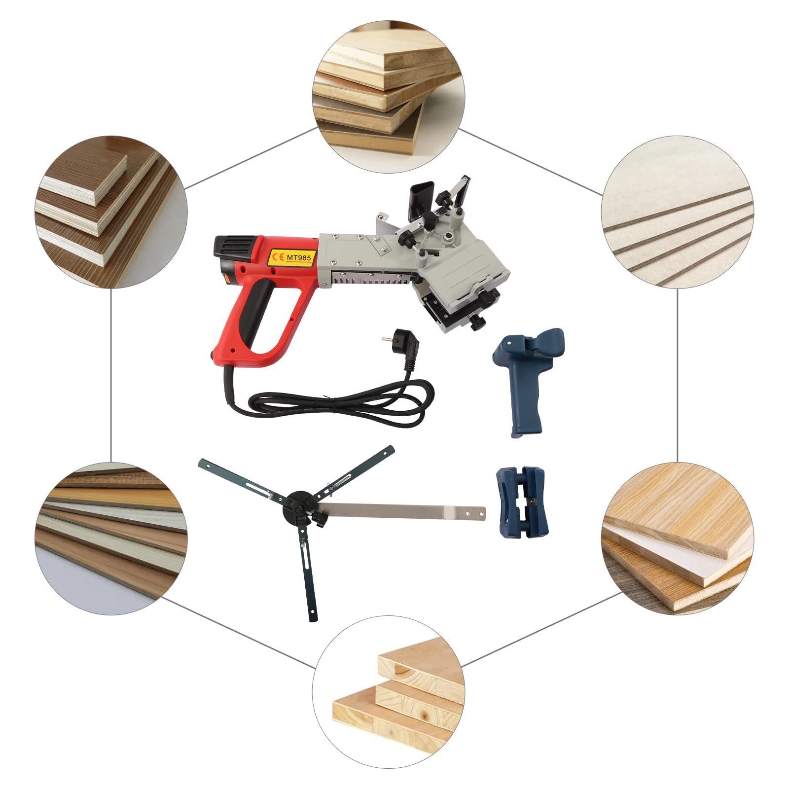 2000W Encoladora de Cantar Portátil para Encolar Cantos de Carpintería Ajustable Manual con Control de Velocidad Encoladora de Canto para Carpintería para Hogares y Profesionales
