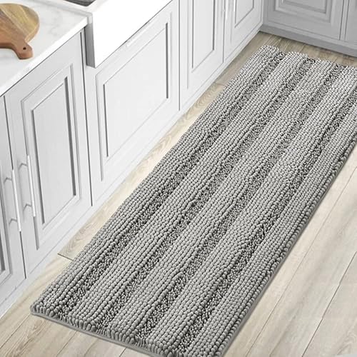 Miniatura 84 de H.VERSAILTEX Alfombras de baño antideslizantes extragruesas de felpilla a rayas 24" x 36" Absorbentes, antideslizantes, suaves, esponjosas