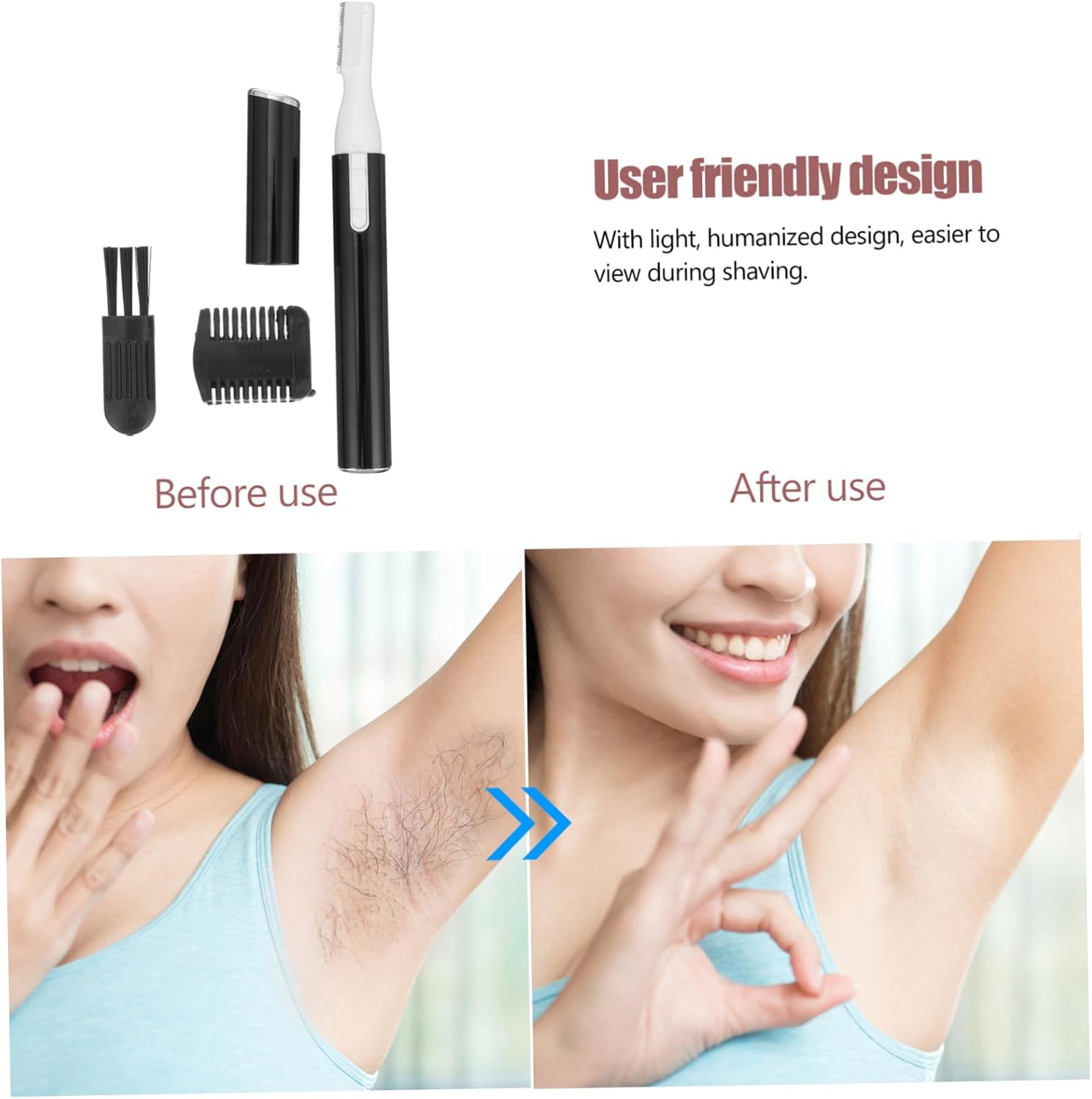 NOLITOY 3sets Electric Eyebrow Razor Women Facial Hair Remover Compact Slim Eyebrow Trimmer Shaver Hair Removal Tool