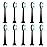 Everystep Replacement Toothbrush Heads 10 Pack for AquaSonic Black Series for Vibe Series Black Series pro, and for Duo Series pro Electric Toothbrush,Balck