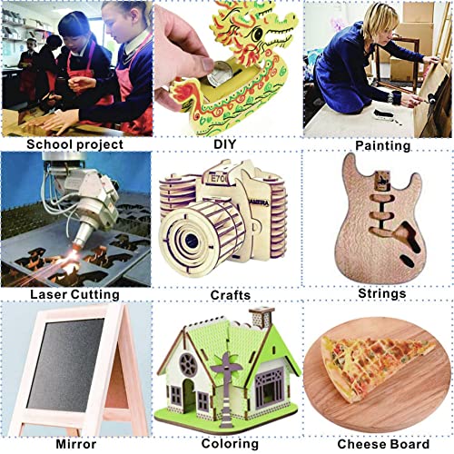 Consmos Baltic Birch Plywood 6Mm 1/4" X 12" X 12" Craft Wood, Pack Of 3 B/Bb Grade Baltic Birch Sheets, Perfect For Diy Projects, Painting, Drawing, Laser, Wood Engraving, Wood Burning And Cnc Cutting #TOP4