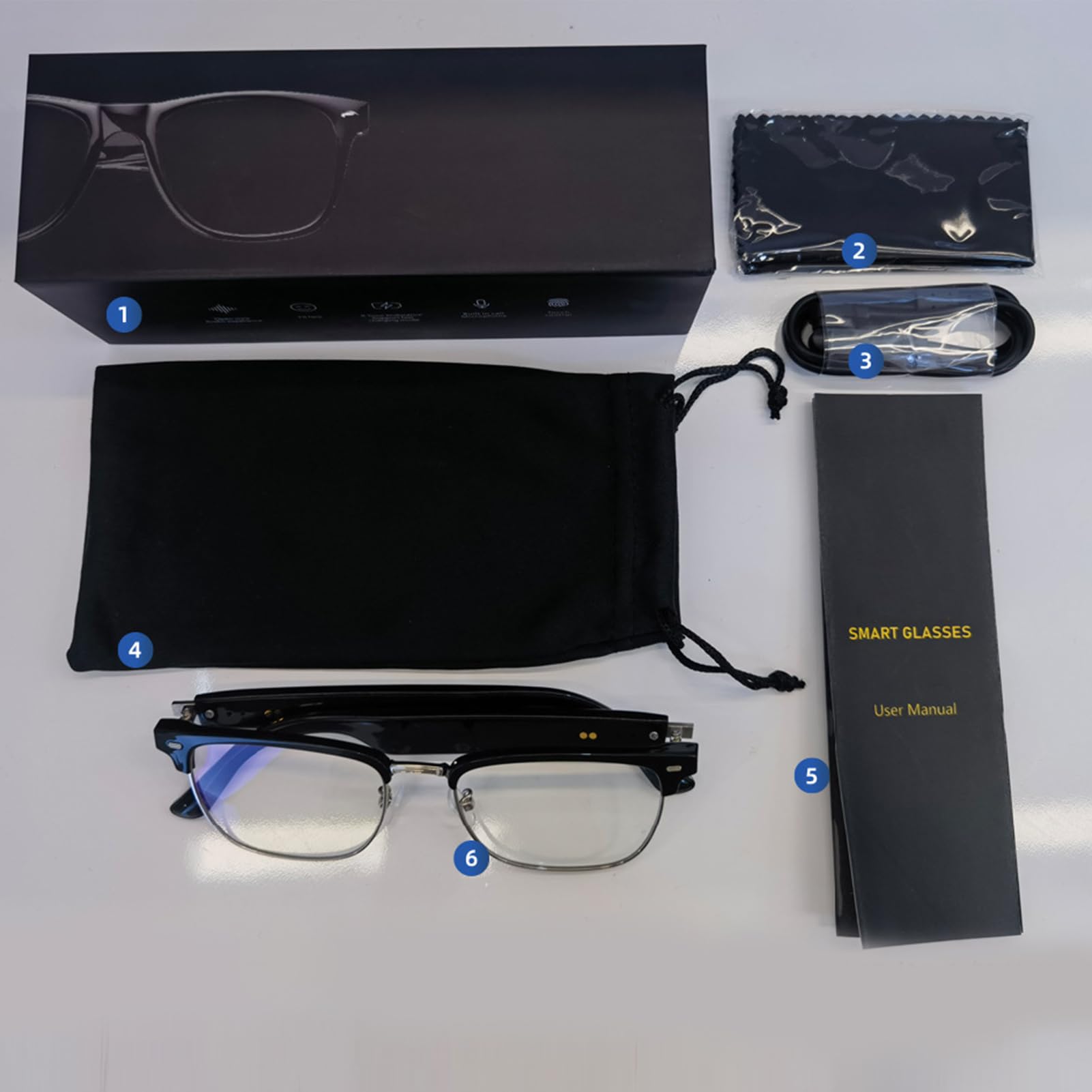 Occhiali con orecchio aperto, occhiali sonori, occhiali per intrattenimento interno, rispondere e terminare le chiamate, occhiali audio per smartphone, altoparlante microfono per uomini e donne