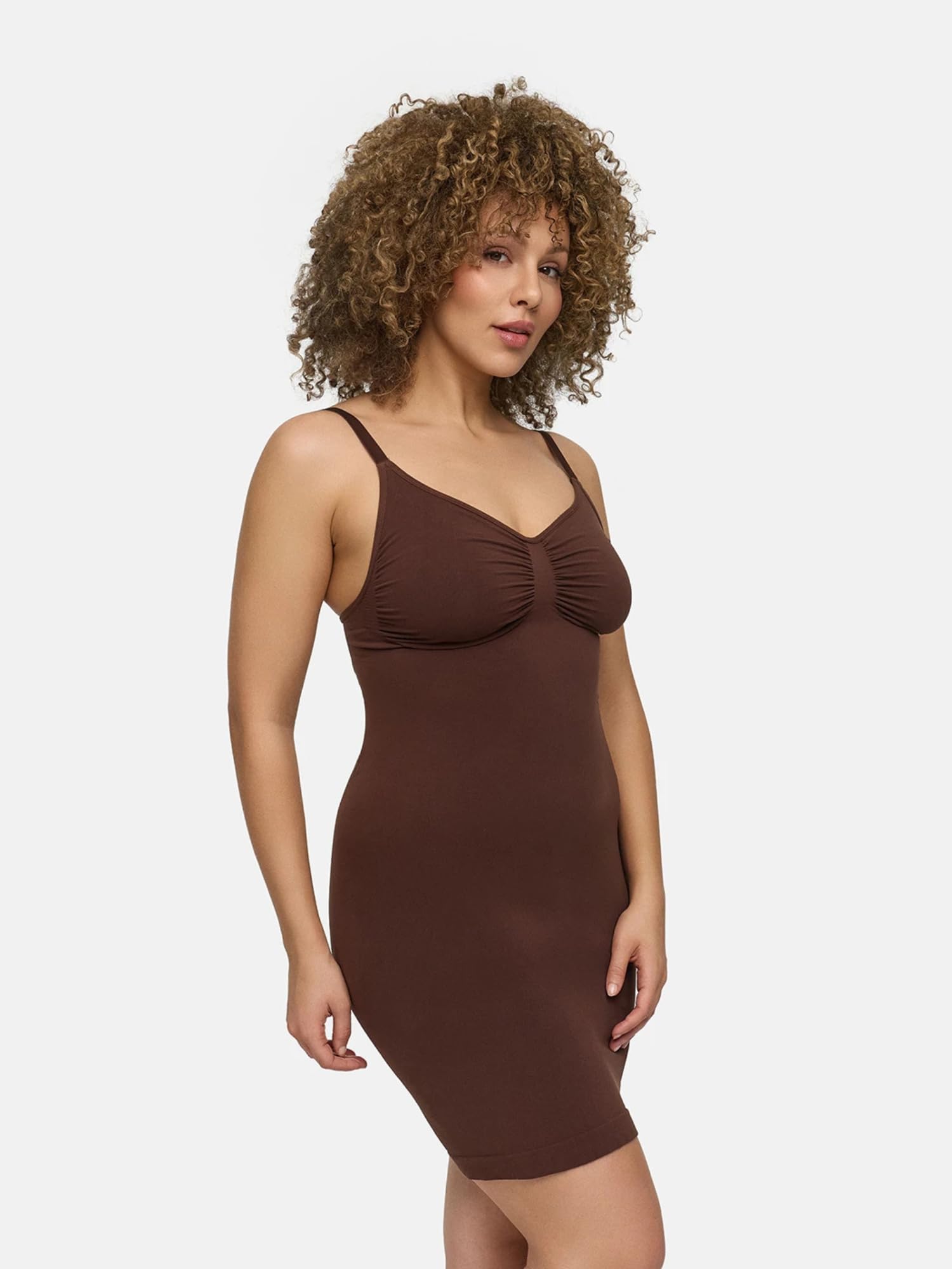 Shaping Cami Dress Damen – Figurformendes Shapewear Kleid mit Bauchkontrolle – Nahtlos & unsichtbar unter Kleidung – Glättende Silhouette mit verstellbaren Trägern
