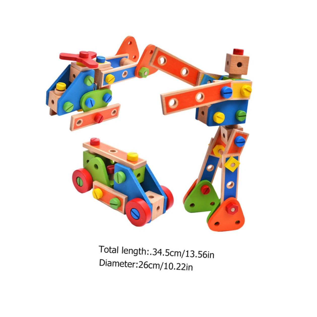 Gatuida Bloques de Combinación Desmontables de Madera Juguete Educativo de Montaje con Tornillos para Desarrollo Intelectual para Actividades Familiares y Exteriores