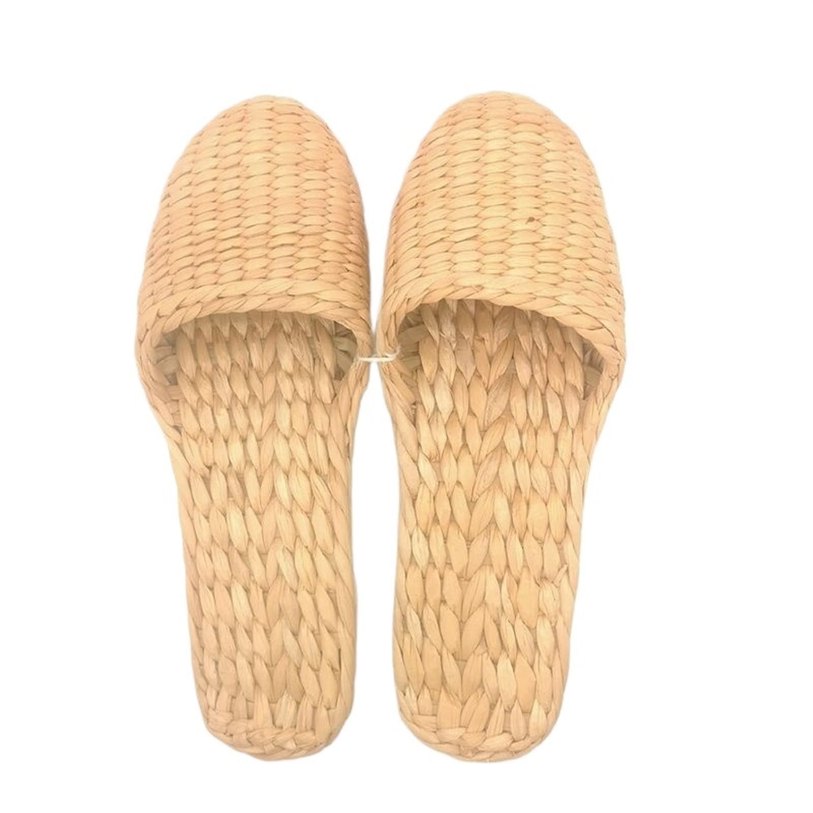 Chaussons de paille pour femmes et hommes tressés à la main pour la maison