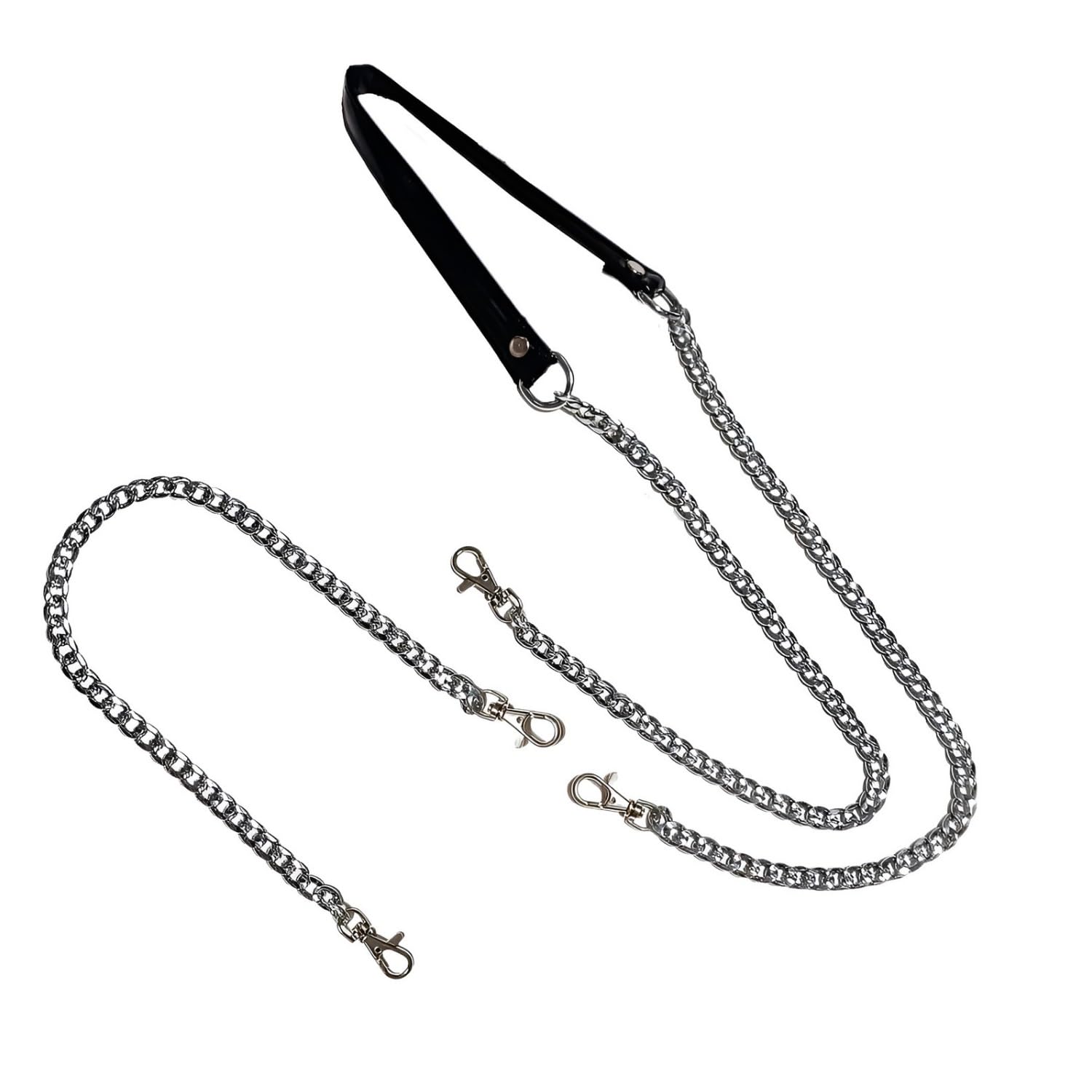Chain Strap For Handbags Purse Sling Bag Replacement Chain With Belt For Shoulder Bag Premium Chain Handle Adjustable Metal Strap Size 50 inches Steel Or Silver Plated Combo set of 2.-image-42