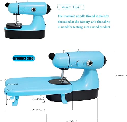 Miniatura 3 de YEQIN Mini máquina de coser  Pequeñas máquinas de coser portátiles para principiantes  Puntada rápida adecuada para ropa, jeans, cutains, bricolaje