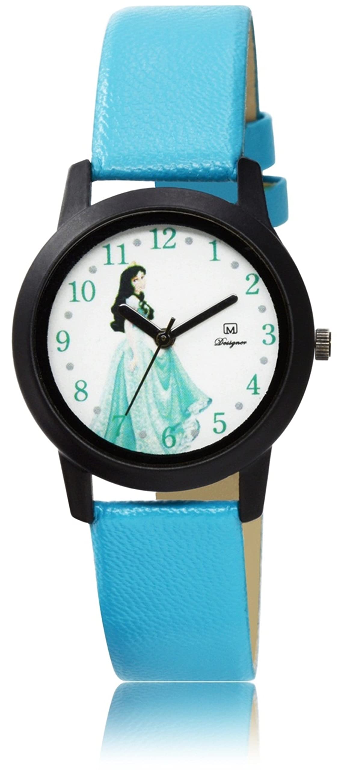 OM DESIGNER Analog Round Leather Belt Round Dial Womens Casual Watch BL-67 Blue (B09T1KQVWB) Amazon Price History, Amazon Price Tracker