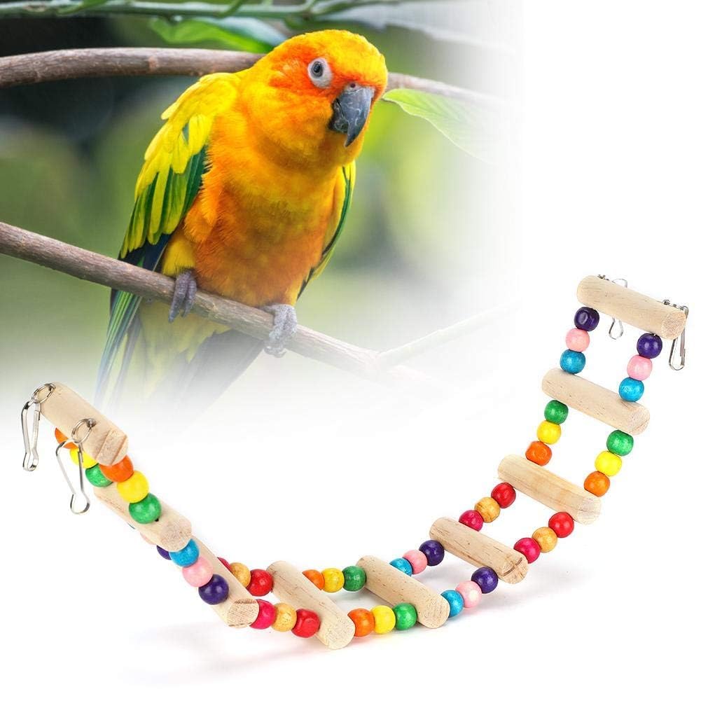 Papagei Hängebrücke, Holz Vogelleiter Vogelkäfig Leiter Brücke Klettern Schaukel Spielzeug für Nymphensittich Sittich Vogel Perch Stand Haustier Vogelkäfig Zubehör für Ratten Hamster Eichhörnchen
