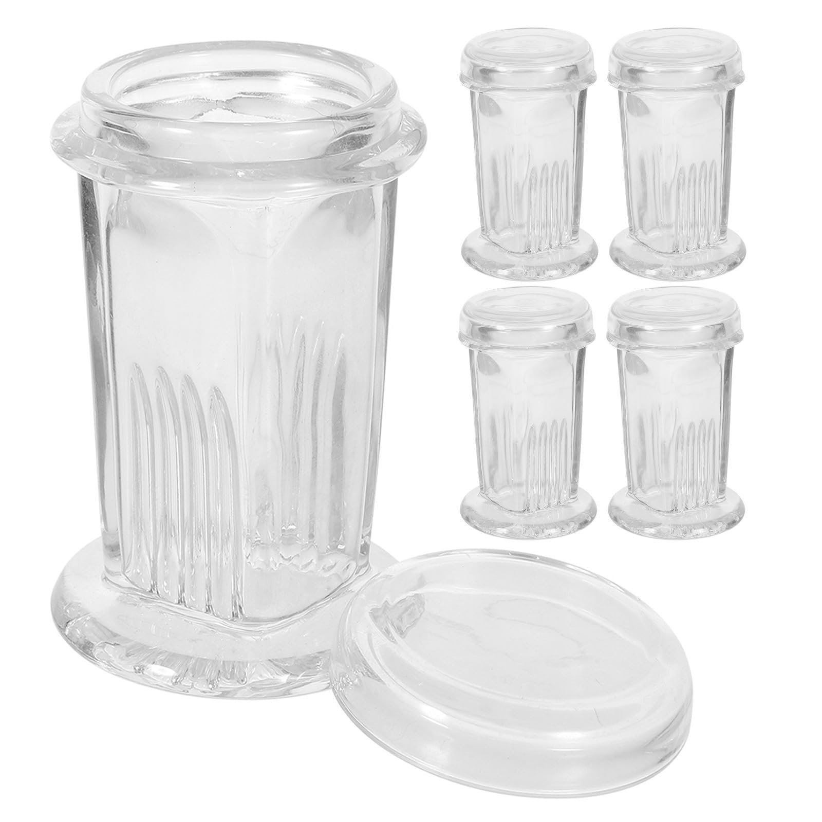 5 Piezas Frasco de Tinción de Vidrio 60ml con Tapa