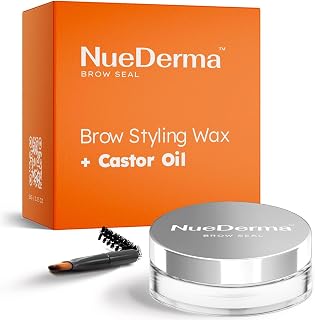 NueDerma Brow Seal with Castor Oil: Clear Waterproof Eyebrow Gel for Feathered Fluffy Brows - 1oz Lamination Hold