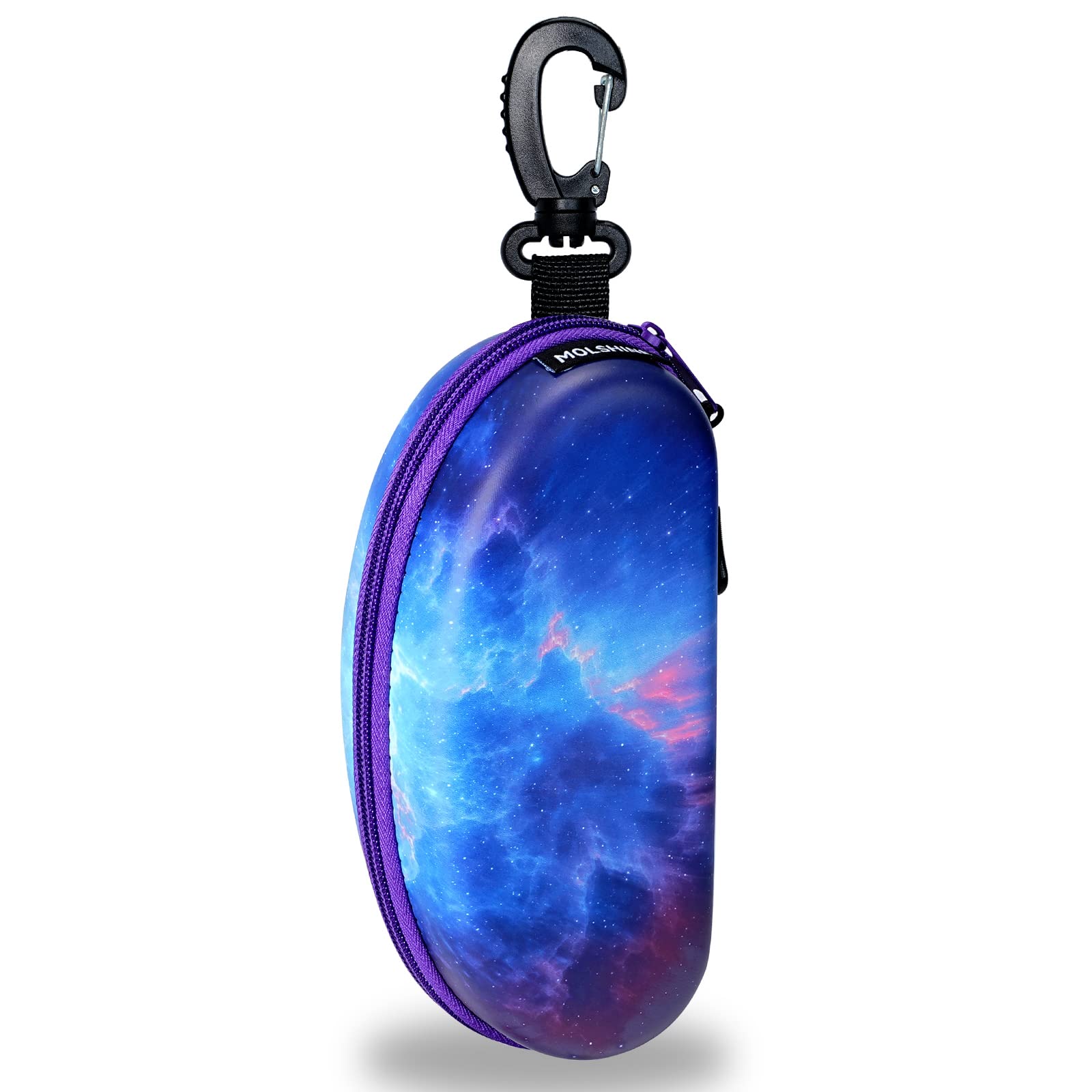 molshineEstuche de gafas de sol de gran tamaño, caja de gafas de natación, bolsa de gafas de buceo con cremallera con gancho para mujeres, hombres, viajes, deportes al aire libre