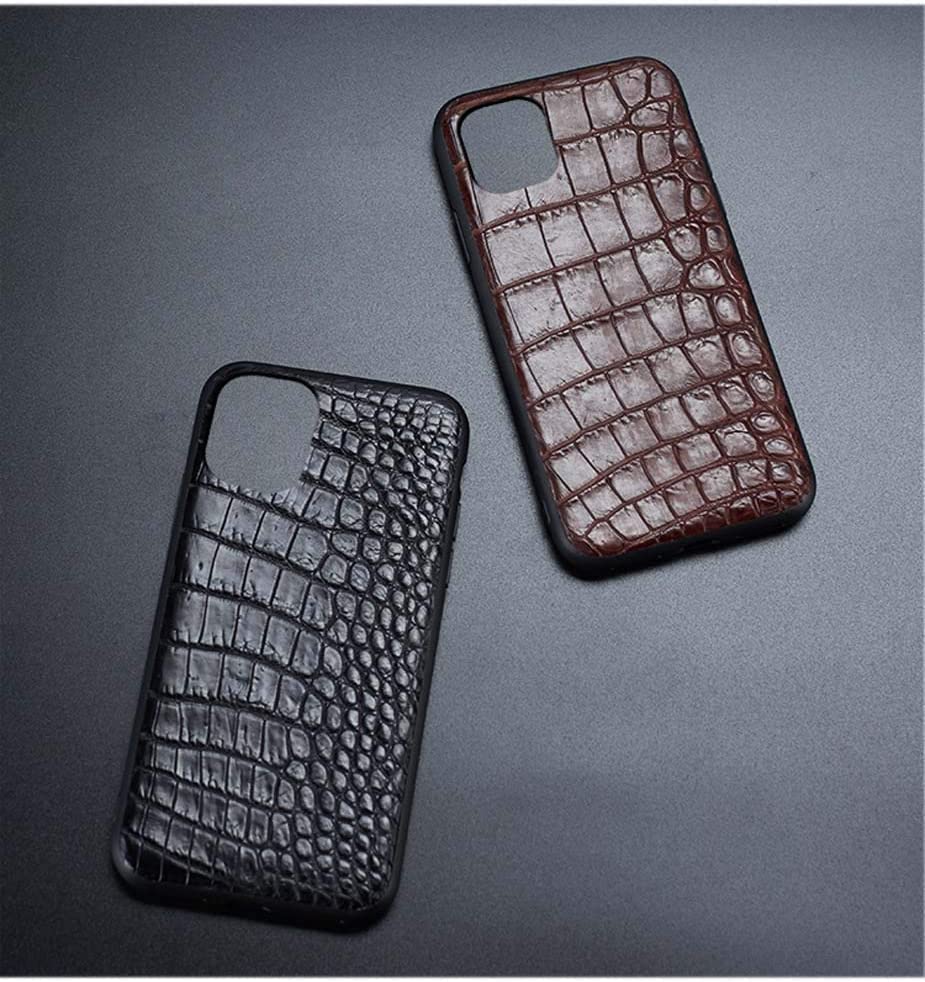 Étui crocodile pour iPhone 11 Pro Max en cuir marron chic - 6