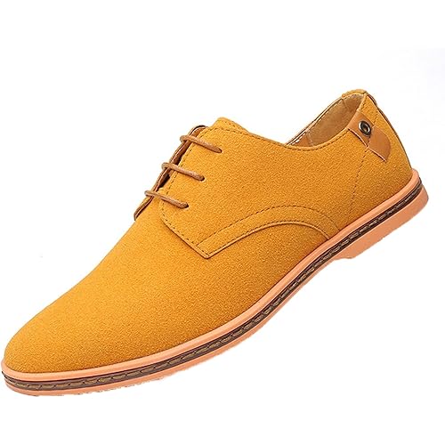 ONEGAN Mens Casual Dress Shoes Spring Summer Derby Shoes Non-Slip Low Heel Footwear for Commute Modern Lace-Up Business Comfy Formal Shoes