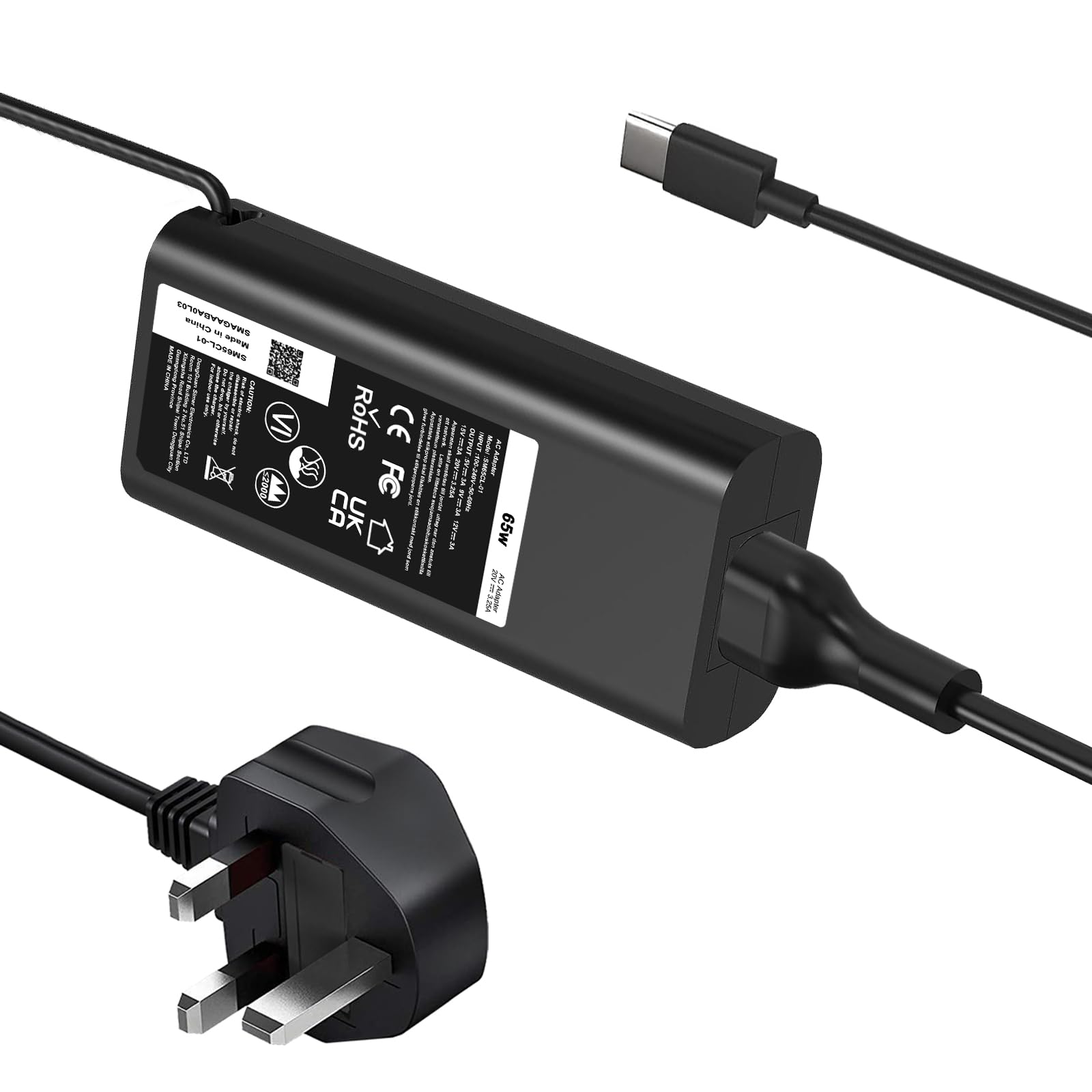 65W USB C Laptop Charger Replacement for Dell Latitude 3420 5520 5285 5290 5330 5320 5420 7212 7275 7390 7420,XPS 13 9350 9360 9365 9370 9380,Chromebook 3100 3400 5190 Type C Adapter Power Cord