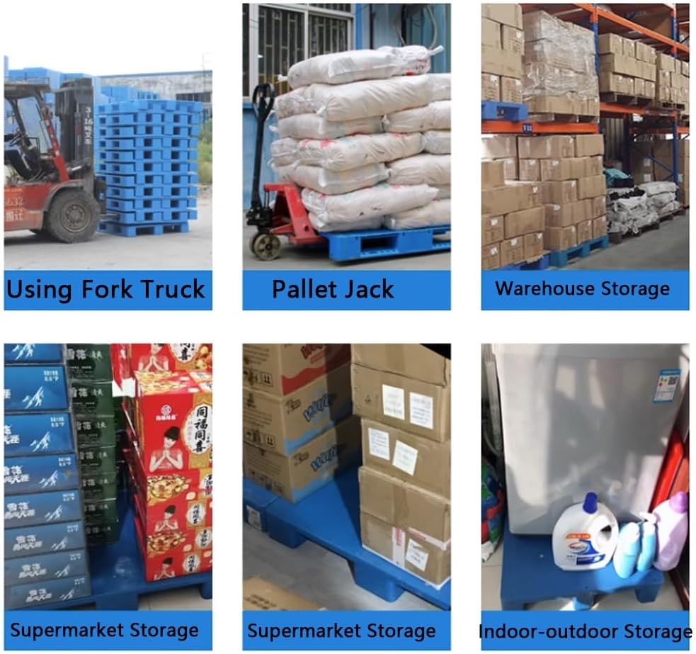 Rygcrud 1Pcs Plastic Pallet Stackable, Polyethylene Warehouse Pad Storage Commodity Goods for Basement Restaurant Garages, Cargo Storage Racks - 1100lb. Capacity (Color : Red, Size : 50x40x12cm)